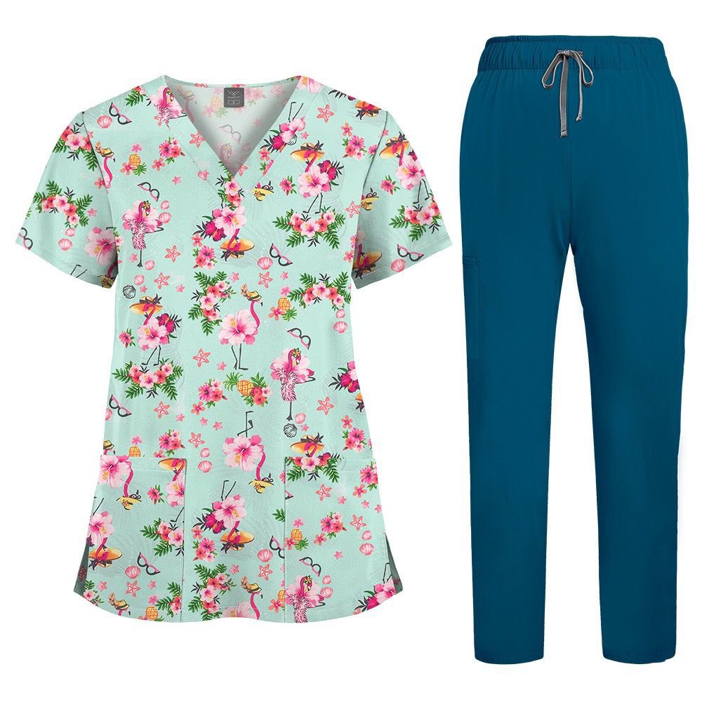 floral scrubs